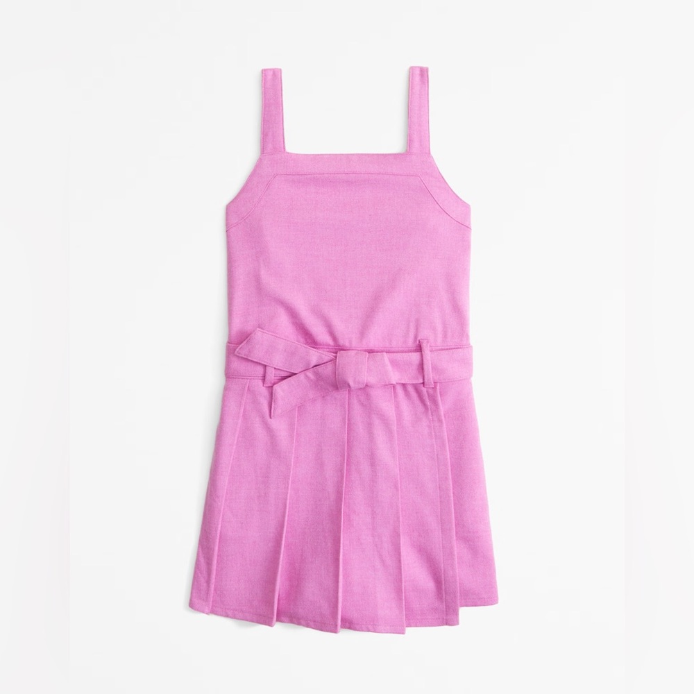 🆕 Abercrombie & Fitch kids pink romper skort belted dress size 5/6 K2 - Picture 1 of 9